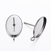 Non-Tarnish 304 Stainless Steel Stud Earring Settings STAS-H380-11P-1