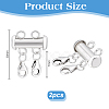 925 Sterling Silver Slide Lock Clasps PALLOY-PH01805-4