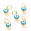 Brass Enamel Pendants KK-Y001-02B-09G-1