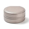 Round PU Imitation Leather Jewelry Storage Zipper Boxes PAAG-PW0003-07B-2