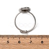 Adjustable 304 Stainless Steel Cuff Ring Components STAS-D372-13P-01-3