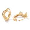 Brass Micro Pave Clear Cubic Zirconia Huggie Hoop Earrings EJEW-H109-07G-3