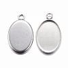 Tarnish Resistant 304 Stainless Steel Pendant Cabochon Settings STAS-H383-12P-2
