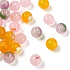 90Pcs 6 Style Spray Painted Glass Beads GGLA-YW0001-10-5