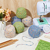 6 Skeins 3 Colors Polyester Yarn DIY-OC0015-03-4