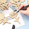 Flower Shape Bamboo Plant Labels DIY-GA0001-59-3