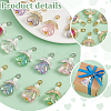 30Pcs 2 Colors Glass Pendants PALLOY-PH01718-6