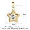 Brass Micro Pave Cubic Zirconia Pendants ZIRC-OY001-53G-2