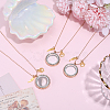3Pcs Alloy Crystal Rhinestone Wing Paw Print and Glass Magnetic Flat Round Locket Pendant Ball Chain Necklaces for Women NJEW-DR00041-4