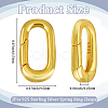 2Pcs 925 Sterling Silver Spring Gate Rings STER-SC0001-48-2