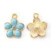 Light Gold Plated Alloy Enamel Pendants X-ENAM-R136-17B-3