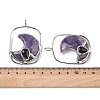 Natural Amethyst & Obsidian Big Pendants G-Z142-01P-B02-3