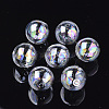 Handmade Blown Glass Globe Beads X-DH017J-1-25mm-AB-1