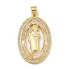 Rack Plating Brass Micro Pave Cubic Zirconia Pendants KK-I718-09G-C-1