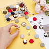 32 Sets 8 Colors Polyester Covered Iron Buttons BUTT-BC0001-12B-3