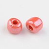 6/0 Opaque Colors Lustered Round Glass Seed Beads X-SEED-A012-4mm-125-2