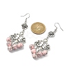Dyed Synthetic Turquoise Beaded Drop Earrings EJEW-JE05385-03-2