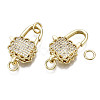 Brass Micro Pave Clear Cubic Zirconia Lobster Claw Clasps KK-Q769-032-NF-3
