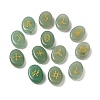 13Pcs Natural Green Aventurine Rune Stone G-C095-02D-1