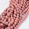 Opaque Baking Painted Glass Beads Strands GLAA-L024-D-21-1