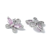 Brass Micro Pave Clear Cubic Zirconia Charms KK-H482-09P-03-2