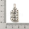 Brass Micro Pave Clear Cubic Zirconia Pendants KK-B099-01P-B-3