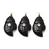 Natural Obsidian Carved Pendants G-H357-05G-03-1