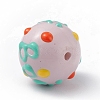 Opaque Painted Glass Beads GLAA-B001-01I-3
