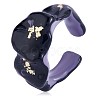 Glitter Enamel Twist Wave Open Cuff Ring JR923A-1