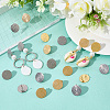 40Pcs 2 Colors 304 Stainless Steel Stud Earings Finding STAS-SC0010-40-3