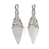 Natural Quartz Crystal Faceted Bicone Big Pendants G-Z101-03P-05-1