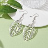 Alloy Leaf Dangle Earrings with 304 Stainless Steel Pins EJEW-JE05510-01-3