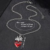 Halloween Alloy Dark Red Enamel Pendant Necklaces for Men Women Kids XF6660-1-2