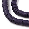 Flat Round Handmade Polymer Clay Bead Spacers CLAY-R067-4.0mm-04-4