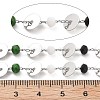 Handmade Brass & Glass Bead Flat Round Chains CHC-L051-06P-02-2