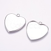 Tarnish Resistant 304 Stainless Steel Pendant Cabochon Settings STAS-E144-076B-1