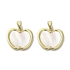 Brass Pave Shell Pendants KK-I708-14C-G-1