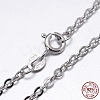Anti-Tarnish Rhodium Plated 925 Sterling Silver Cable Chains Necklaces NJEW-M157-30C-18-2