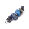 3Pcs Natural Amethyst & Lapis Lazuli & Red Jasper Chip Beaded Constellation Pendants PALLOY-JF03043-09-5