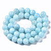 Natural Dyed Yellow Jade Gemstone Bead Strands X-G-R271-10mm-Y04-4