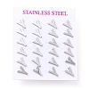 Tarnish Resistant 304 Stainless Steel Greek Alphabet Stud Earrings STAS-D007-07P-20-3