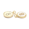 Brass Micro Pave Clear Cubic Zirconia Charms ZIRC-I052-16G-08-3