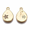 Brass Micro Pave Clear Cubic Zirconia Pendants KK-Q277-042-NF-3