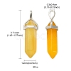 2Pcs Natural Agate Dyed Double Terminated Pointed Pendants G-YW0002-05D-5