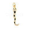Brass Micro Pave Cubic Zirconia Enamel Pendants LS-KK-D354-06G-B-1