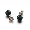 Polymer Clay Rhinestone Ball Stud Earrings EJEW-F0083-03-2