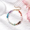 Chakra Natural Rose Quartz & Amethyst & Apatite & Aquamarine & Green Aventurine & Tiger Eye & Carnelian Chip Beaded Bracelets for Women BJEW-JB11741-02-1
