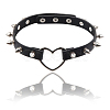Adjustable Adjustable Gothic PU Leather Alloy Spike Rivet Heart Choker Necklaces for Women NJEW-WH20816-006P-B-5