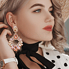 3 Pairs 3 Colors Rhinestone Twist Oval Dangle Stud Earrings EJEW-AN0001-04-5