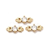Brass Pave Clear Cubic Zirconia Letter D Connector Charms KK-H515-09G-1